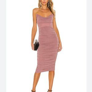 Michael Costello Pink Strapless Dress